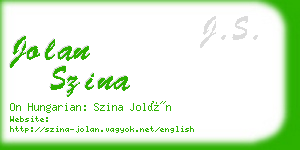 jolan szina business card